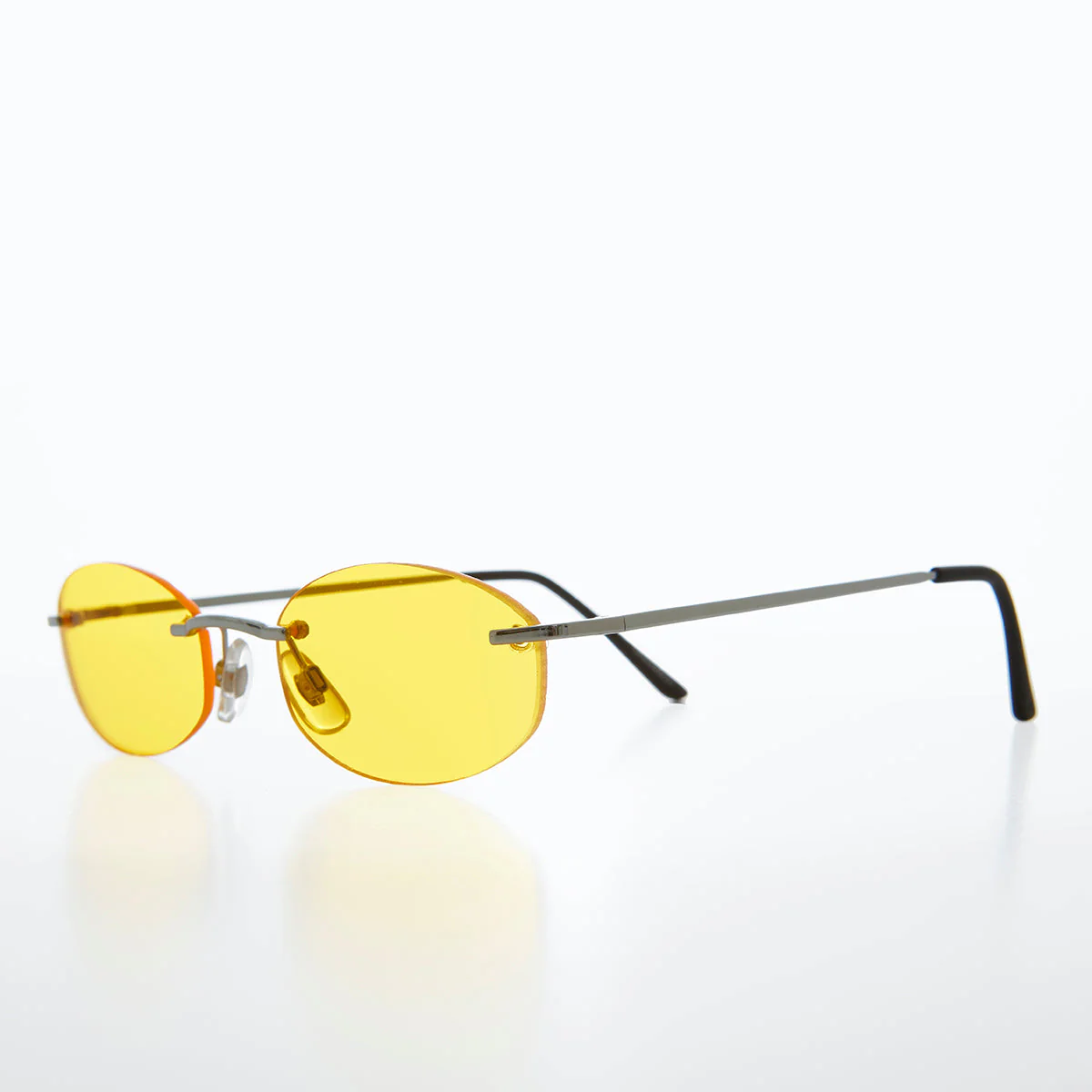 Yellow Rimless Lens Vintage Sunglass - Frito - Image 2